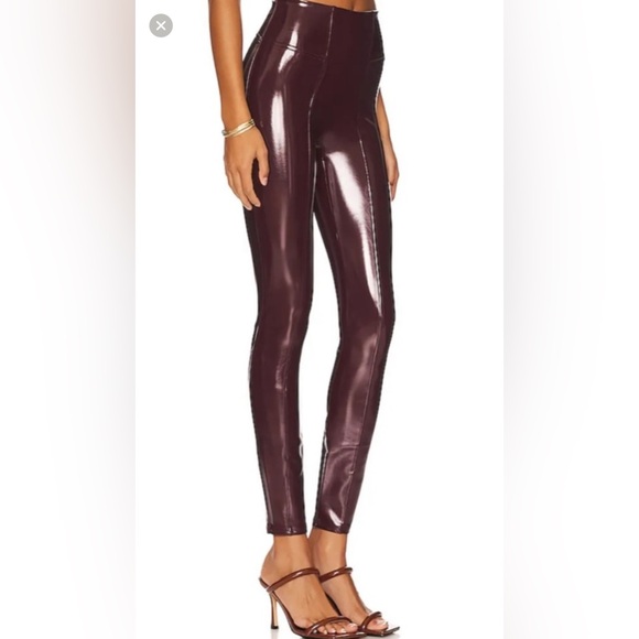 SPANX Women's Faux gloss Patent Leather Leggings
Size Small in Ruby-Burgundy - Picture 2 of 8